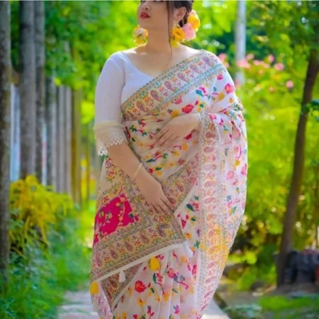 Halfsilk Saree With Blouse piece H 102